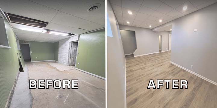BEFORE AND AFTER BASEMENT SHOT
